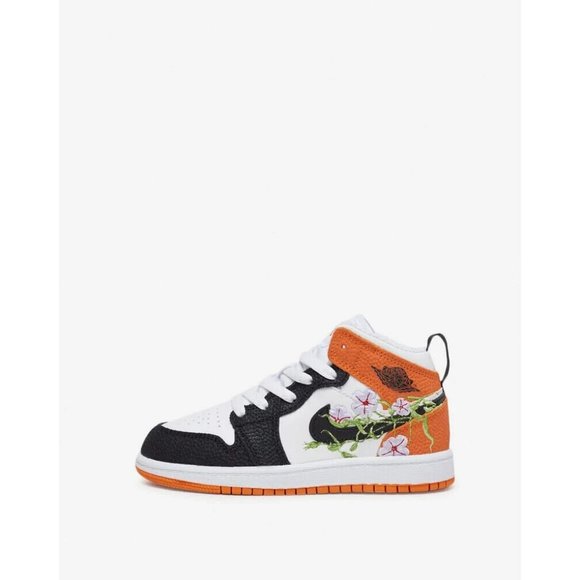 NEW NIKE JORDAN 1 MID SE (TD) COLOR WHITE/BLACK-STARTFISH SIZE 6C DQ8391-100 - Picture 6 of 8